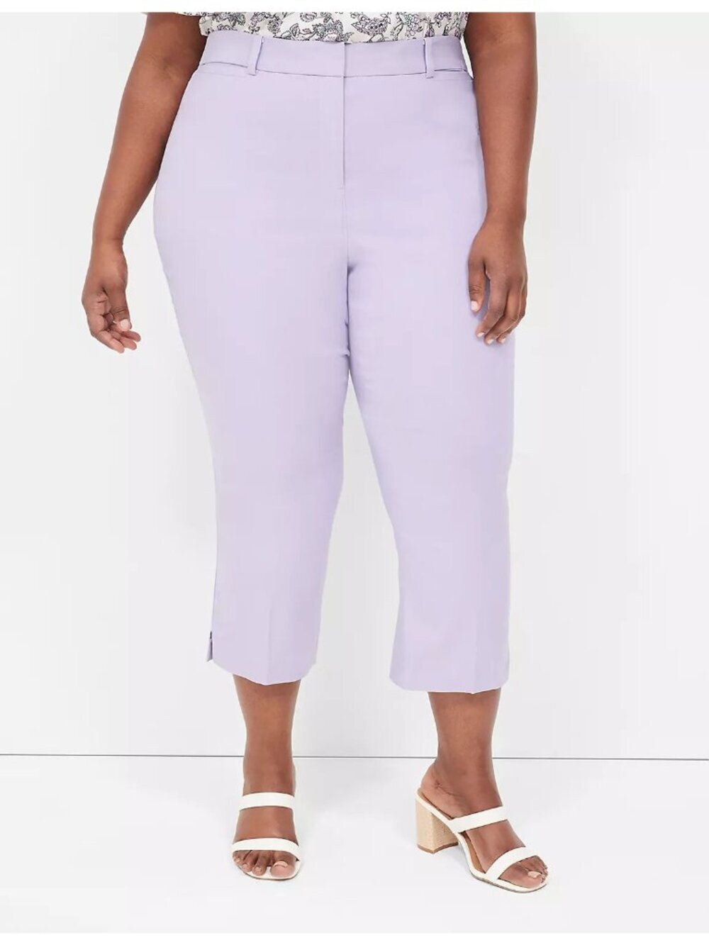 Lane Bryant Womens Size 16 Mid Rise Signature Fit Capri 4-Season Pants in Purple